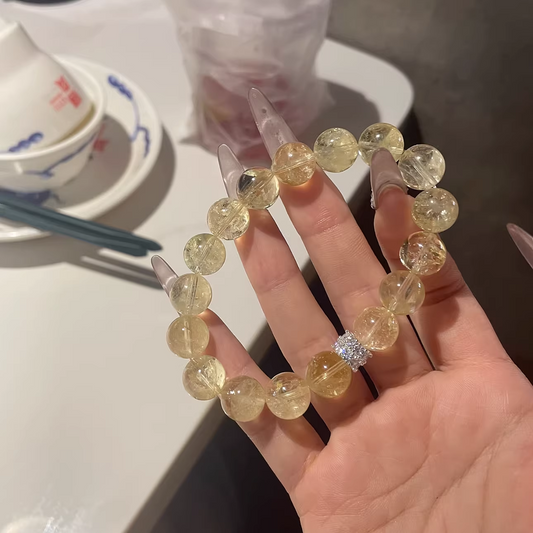 Natural yellow pagoda crystal guardian model